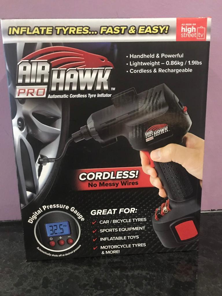 Air Hawk pro digital cordless tyre inflator in Queensbury, West