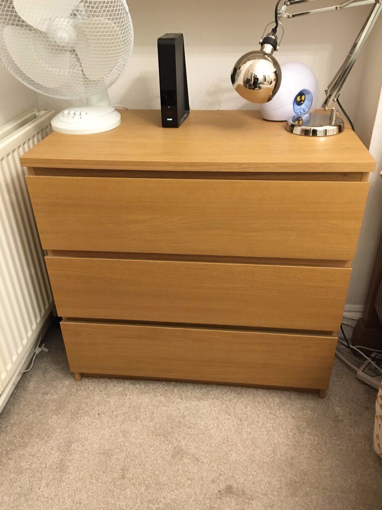 Ikea Chest Of Drawers Malm Oak Veneer Rrp 60 In Kilburn