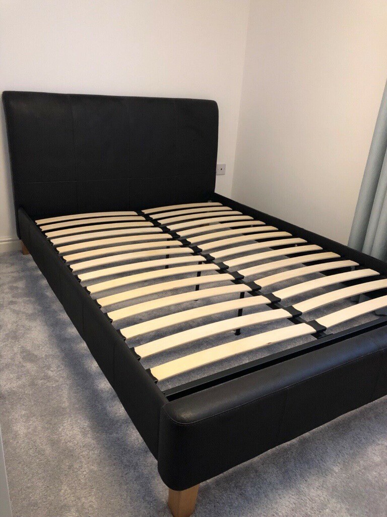 Dark Brown Real leather Double Bed Frame. in Falmouth, Cornwall Gumtree