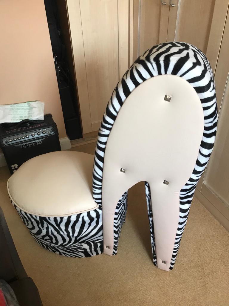 Leopard Print And Pale Pink Shoe Chair In Caerau Cardiff Gumtree