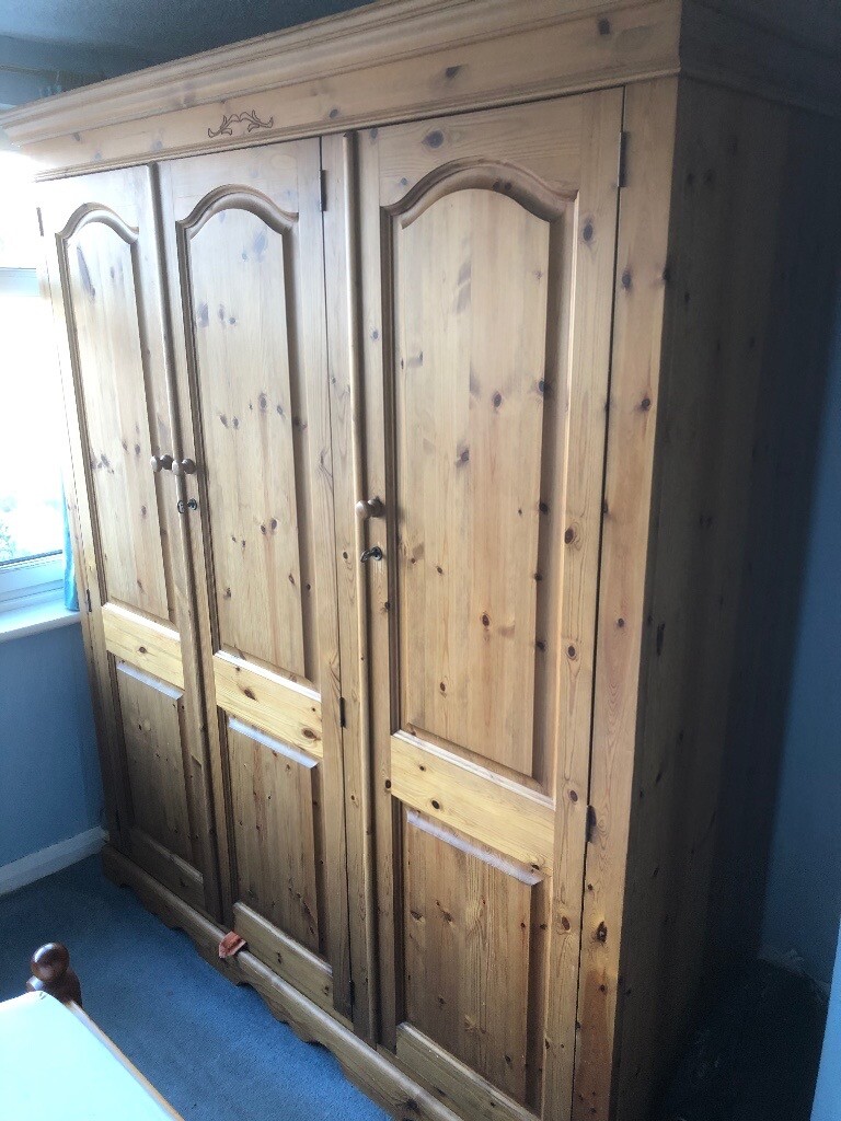 Solid Pine Triple Wardrobe and Chest of drawers in Hounslow, London