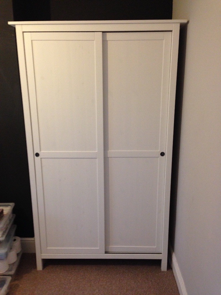White wardrobe with sliding doors 120cm x 197cm x 59cm in Bristol