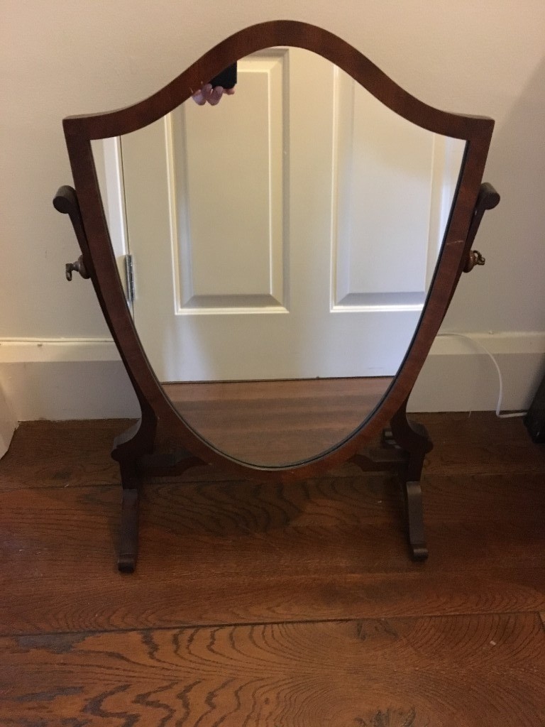 Free standing dressing table mirror. Reproduction Victorian. Good