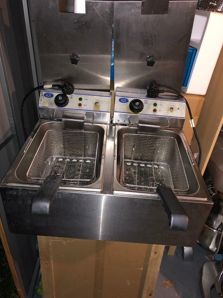 ACE Commercial 24L electric deep fat fryer with 2 brand new baskets