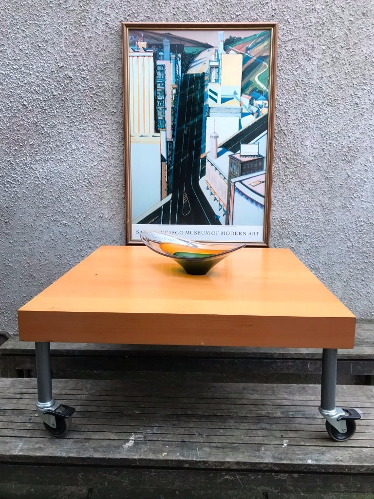 Vintage Industrial Ikea Low Coffee Table On Castors in Canton