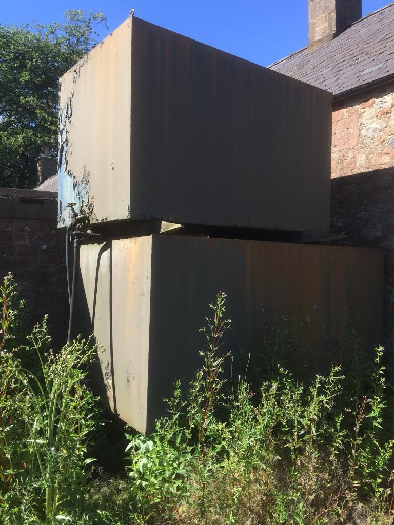 Free! Two large gravity fed fuel storage tanks in Brechin, Angus