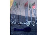 22 golf clubs including Taylor Made, Wilson & Howson
