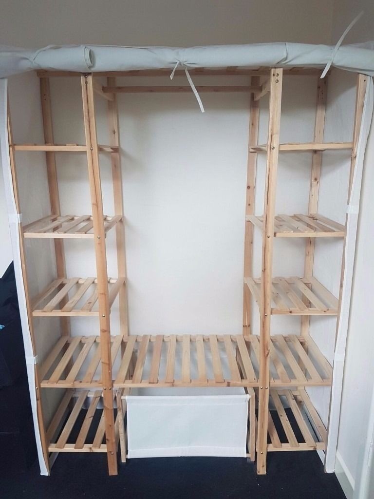 Black Wooden Canvas Wardrobe In Newbury Berkshire Gumtree