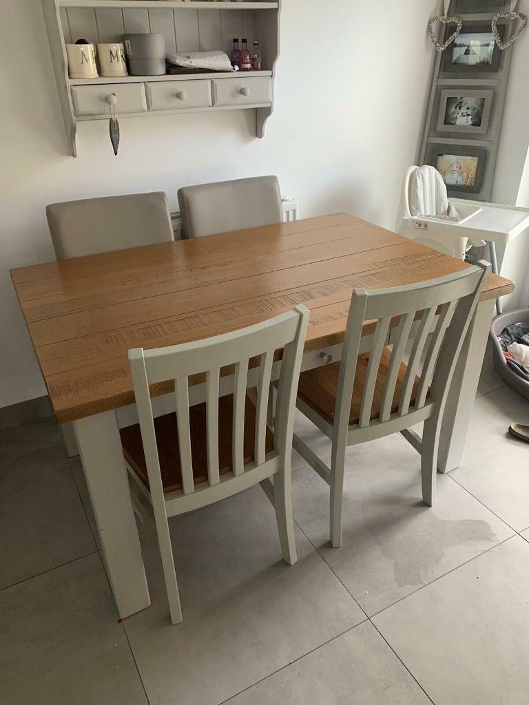 Next solid oak Malvern dining table and 4 chairs | in Heaton Mersey