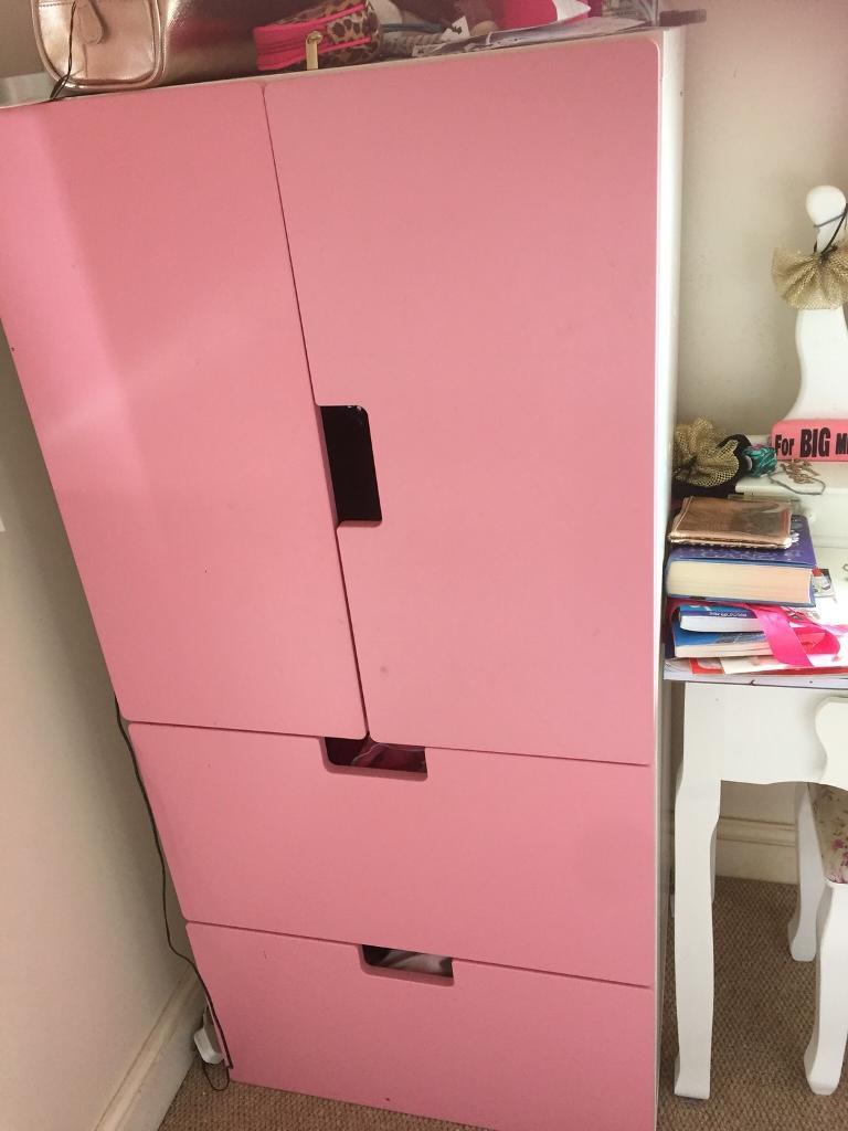 Girls pink bedroom furniture cupboard and drawers in Newport Gumtree