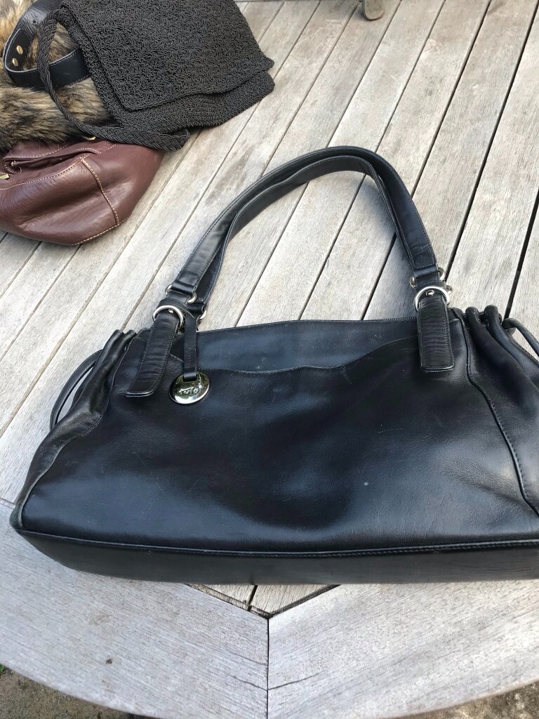 Large Tula black leather handbag in Stafford, Staffordshire Gumtree