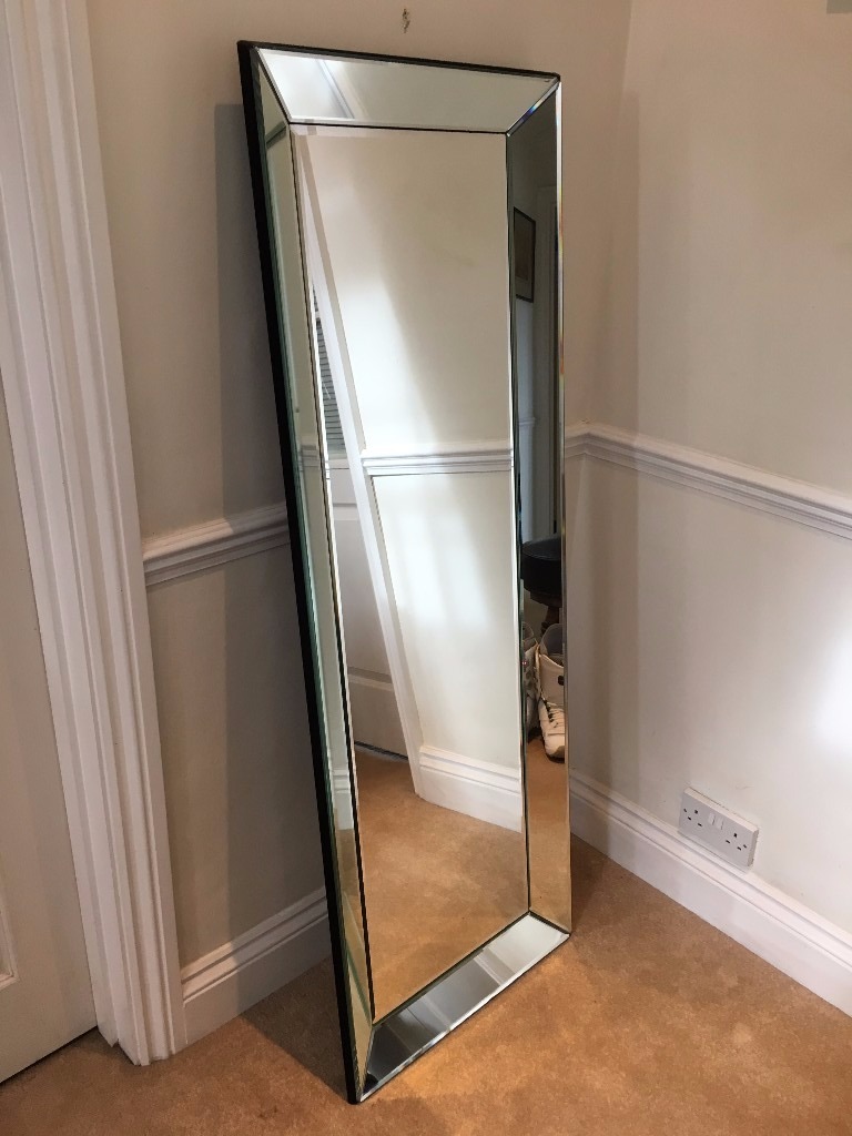 Large Mirror Bevelled edges, wall mounted or free standing. in