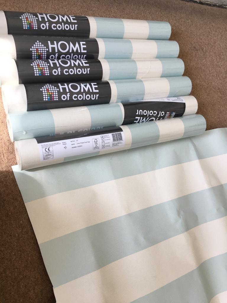 Duck Egg Homebase Stripe Wallpaper In Enderby Leicestershire Duck Egg Homebase Stripe Wallpaper In Enderby Leicestershire