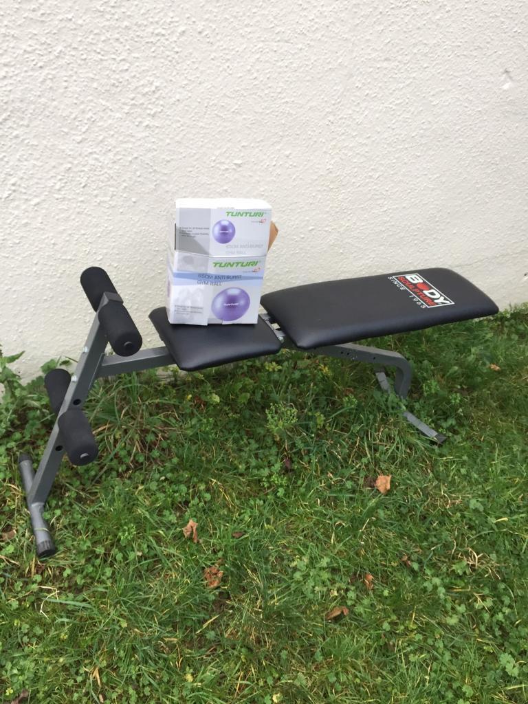 gym bench body sculpture and a ball STILL AVAILABLE wookey near