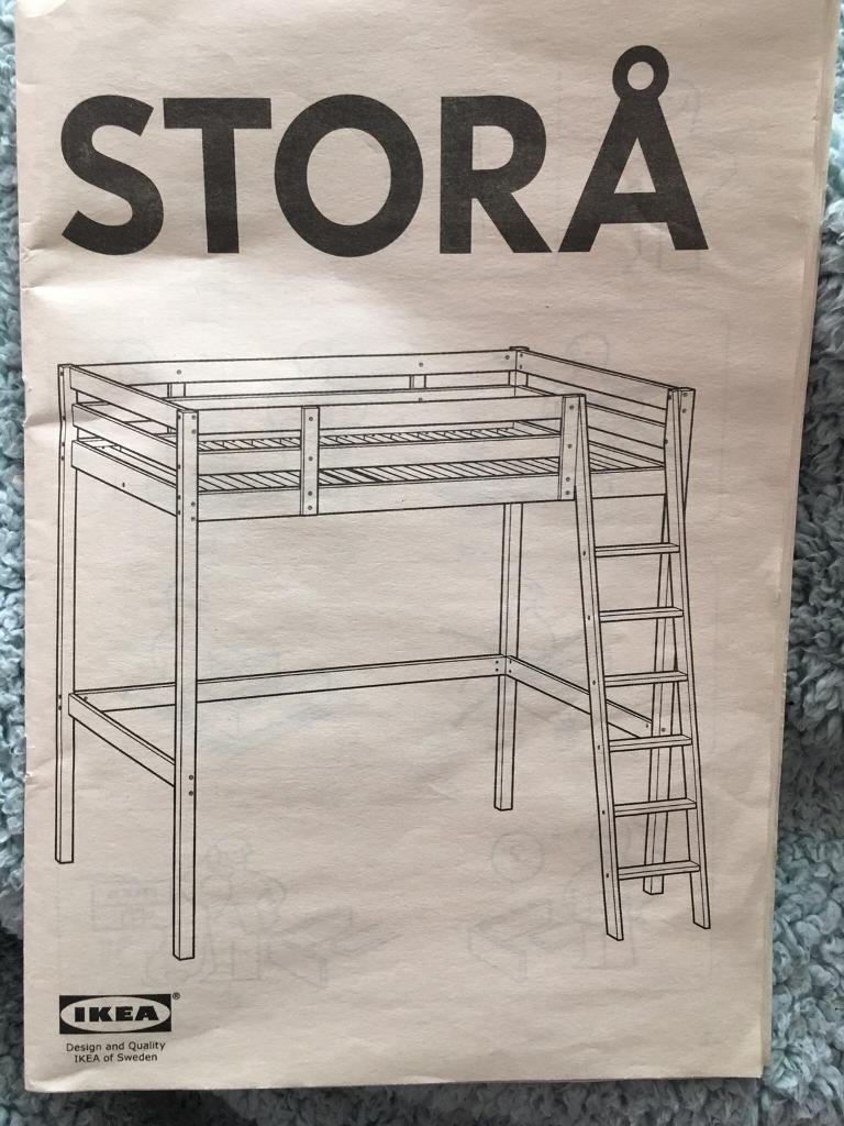IKEA Stora double loft bed in white wood in Roath Park, Cardiff Gumtree