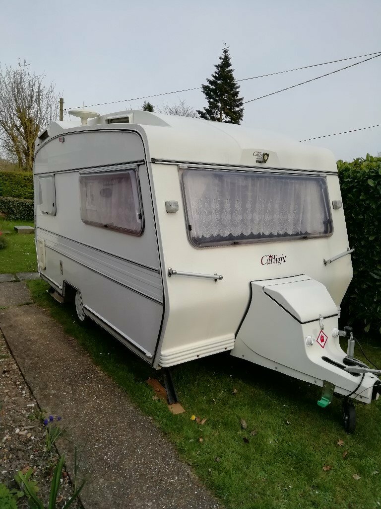 Vintage 1982 Classic Carlight Commander 132 Caravan with awning