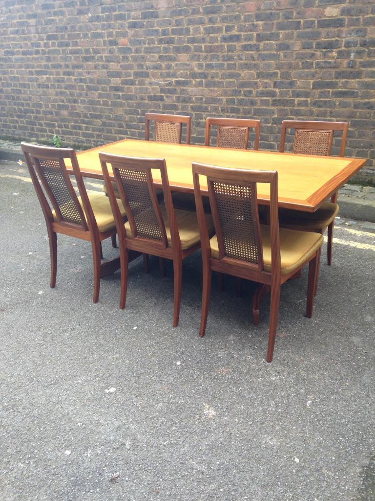 Vintage G plan dining table and 6 chairs mid century retro in Hoxton