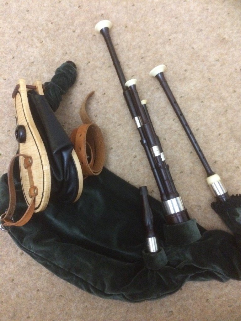 John Rutzen Scottish Small pipes BAGPIPES in StourportonSevern