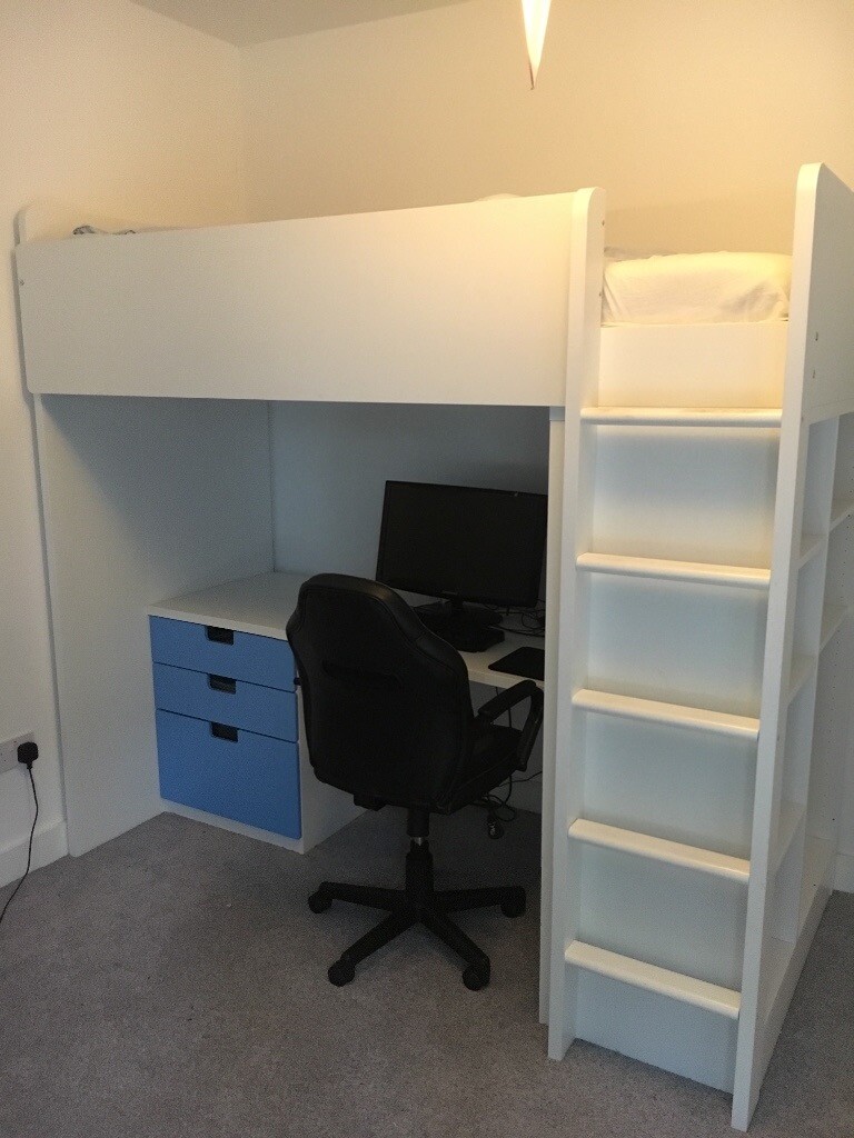 Excellent Condition Single Cabin Bed With 3 Drawer Desk Storage