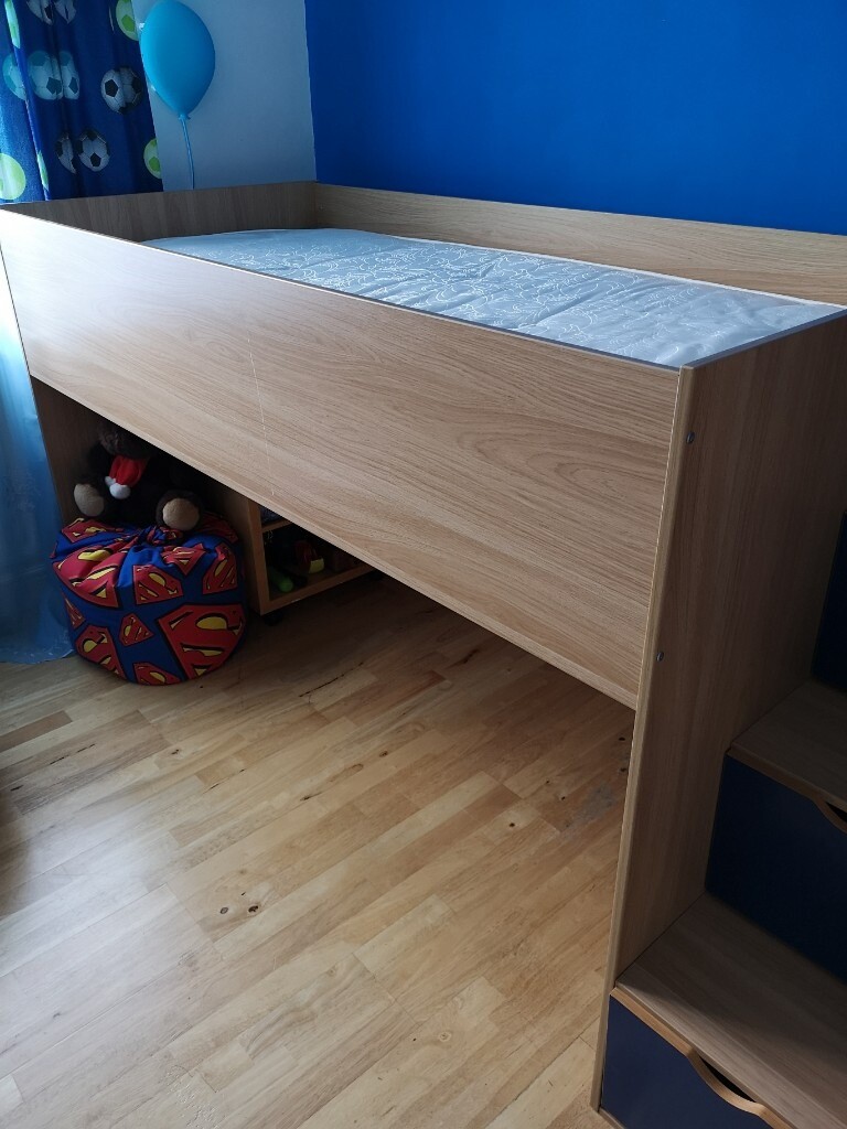 Mid sleeper, kids bed with storage and stairs in Colindale, London