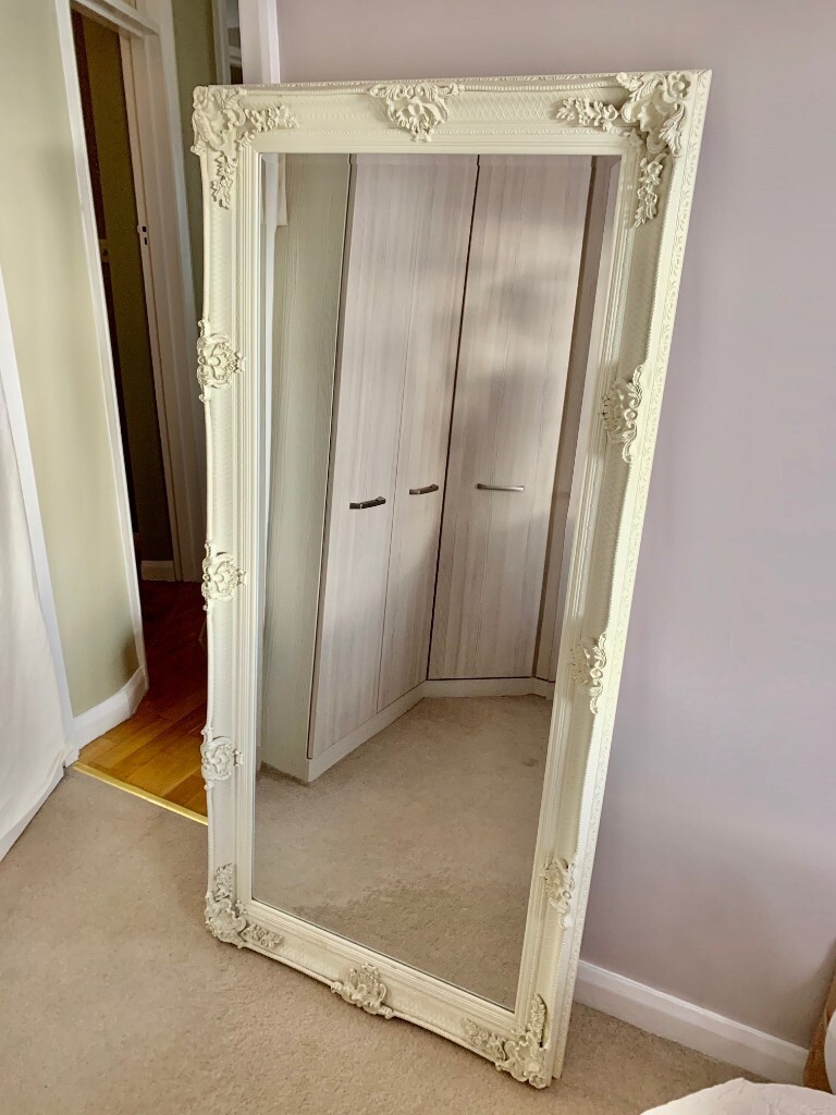 Cream Beautifully Ornate Fulllength Free Standing Mirror in Muswell
