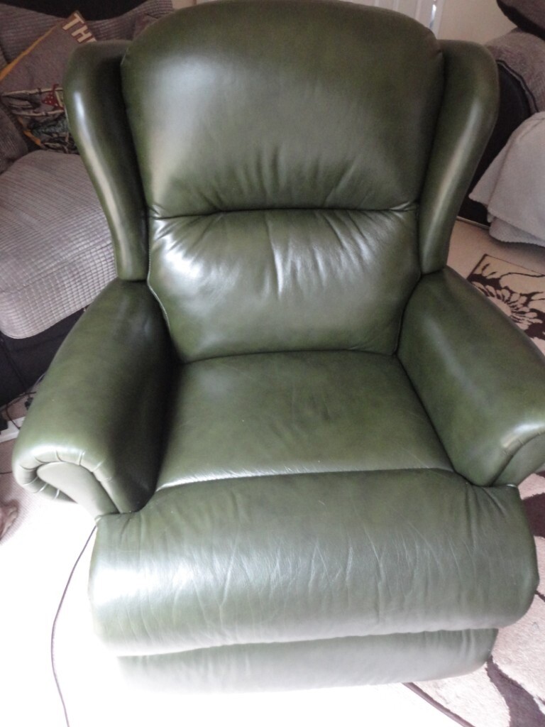 Riser recliner in green leather in Poole, Dorset Gumtree