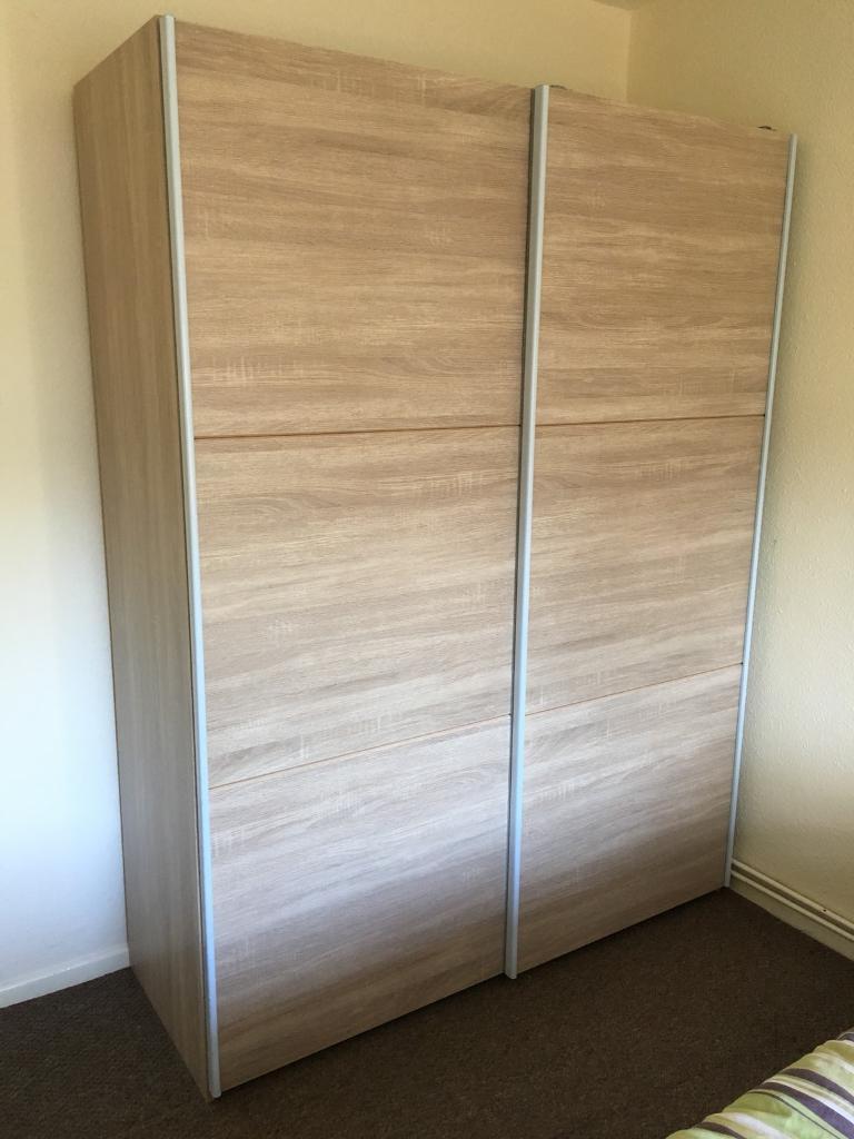 2 door sliding wardrobe oak effect in Norwich, Norfolk Gumtree