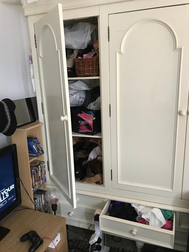 John Lewis Vintage Cream Triple Wardrobe For Sale In Cambridge