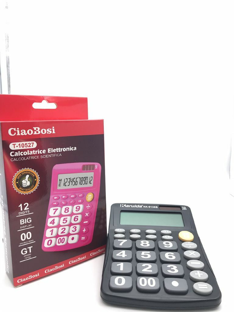 Calcolatrice Elettronica Digitale T-10527 Solare 12 Cifre Tasti Grandi linq