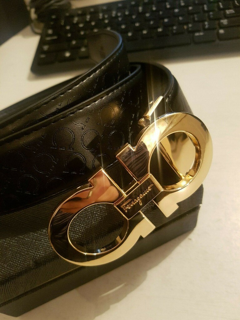 salvatore ferragamo belt black and gold