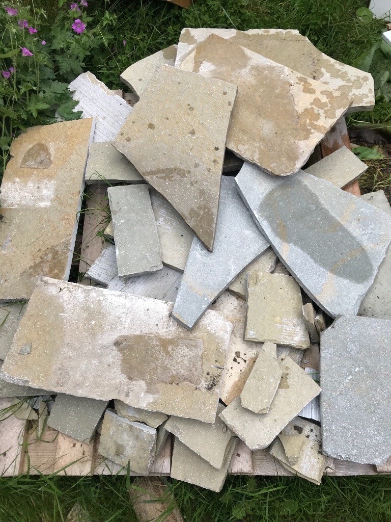 FREE LIMESTONE OFFCUT SLABS STEPPING STONE CRAZY PAVING PATIO ALLOTMENT