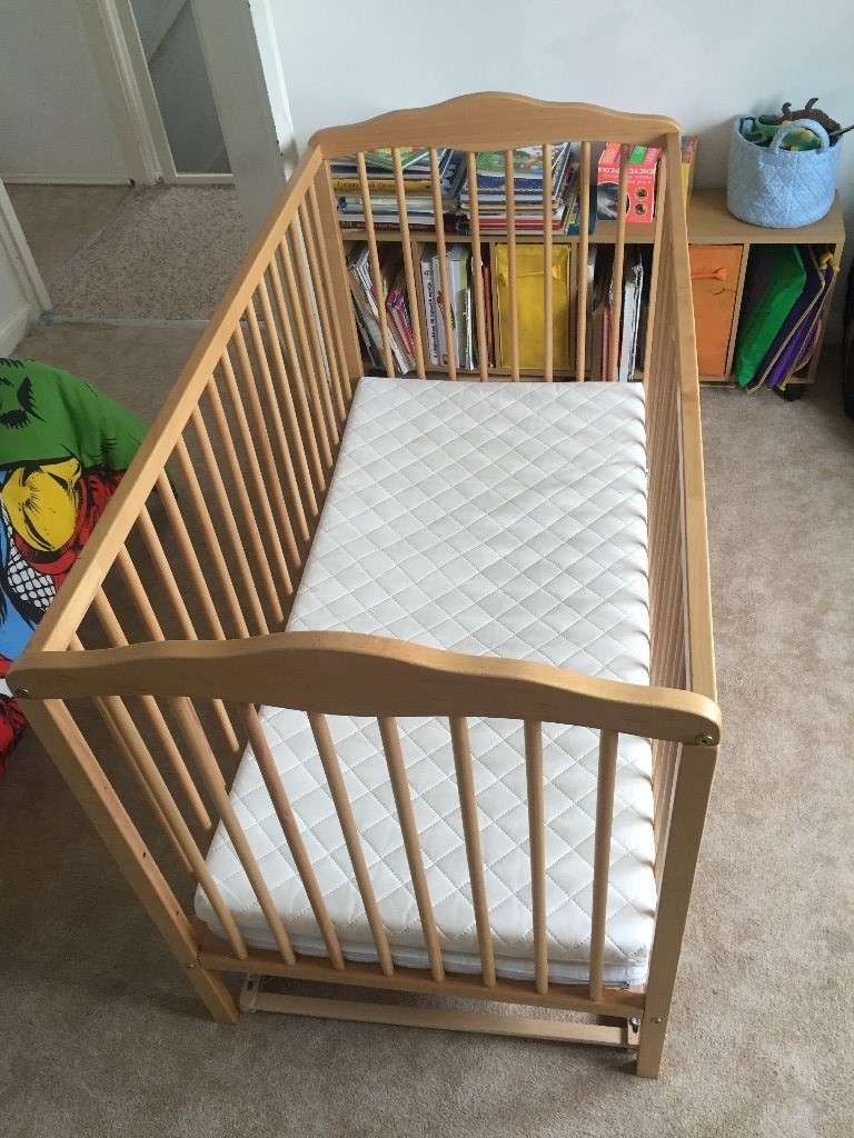 Kids Children's Wooden COT in EXCELLENT Condition With Free Mattress