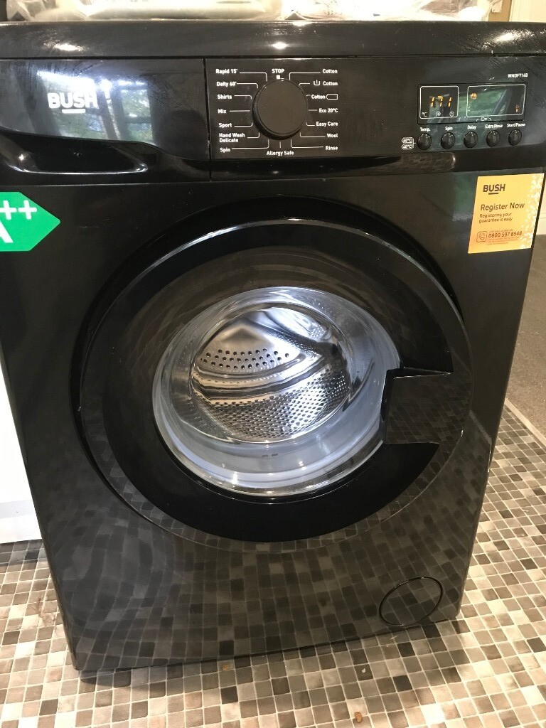 Bush, GLOSS BLACK washing machine, 7kg A++ 1400 spin in Bournemouth