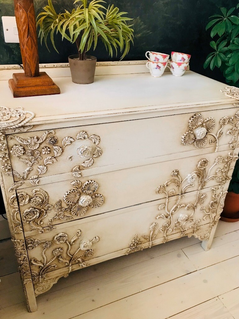 Antique Oak Recycled Hand Made Bespoke Three Drawer Chest In