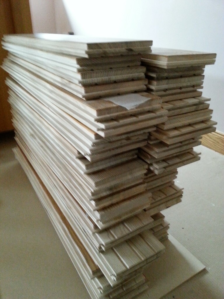 8m2 Solid ash T&G floorboards 130mm x 21mm thick in Downham Market