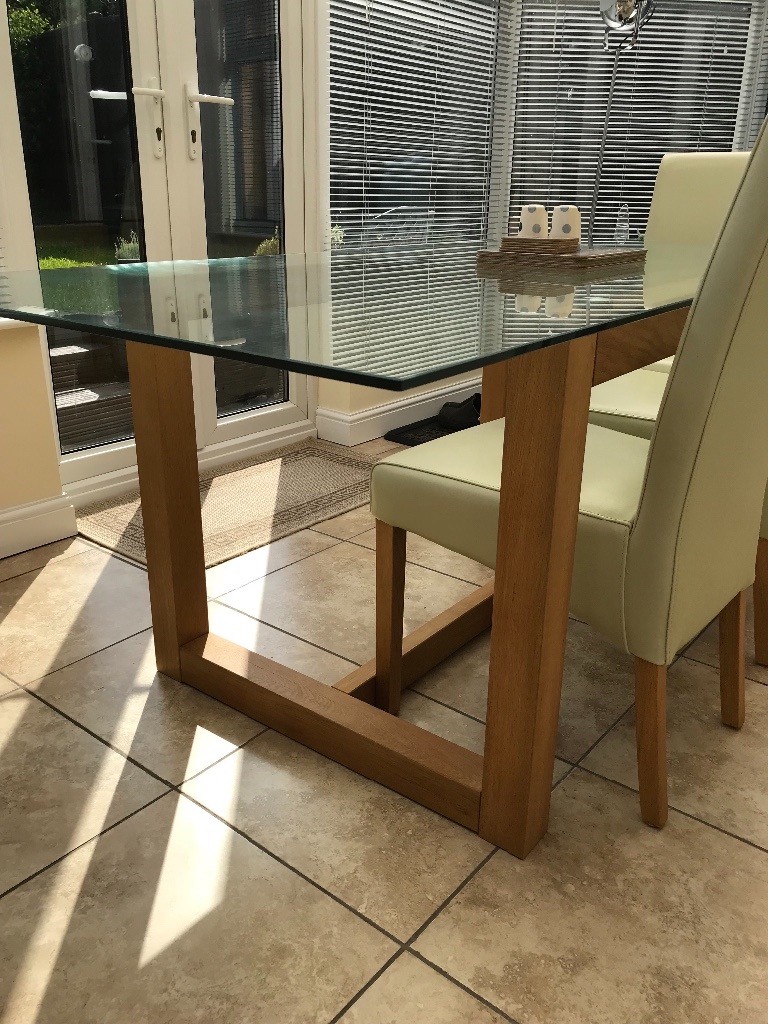 Glass top dining room table from NEXT in AshbydelaZouch