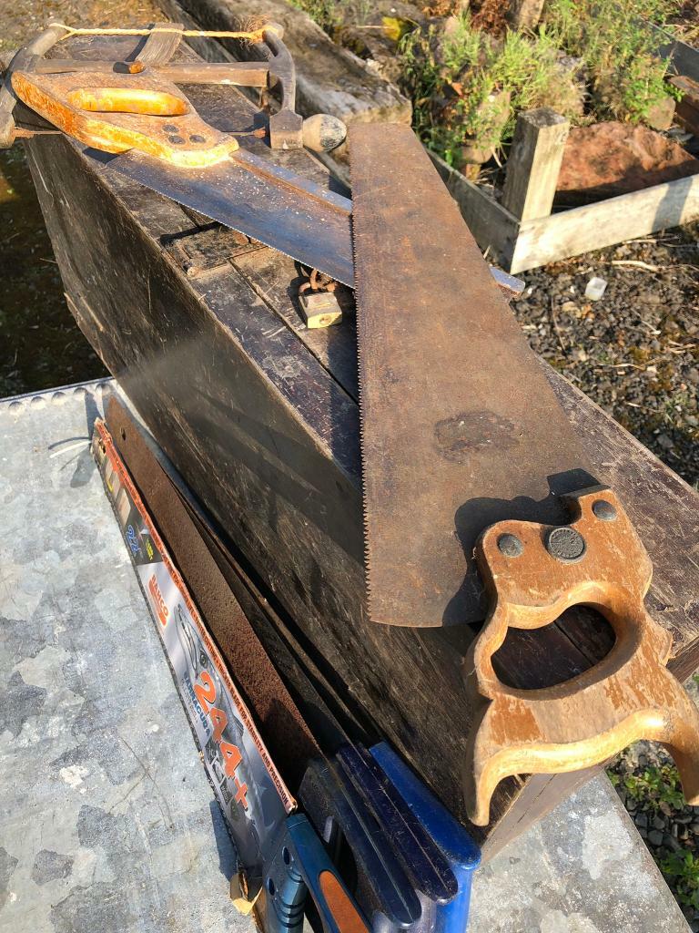 vintage bench carpenter tool box with tools in blantyre