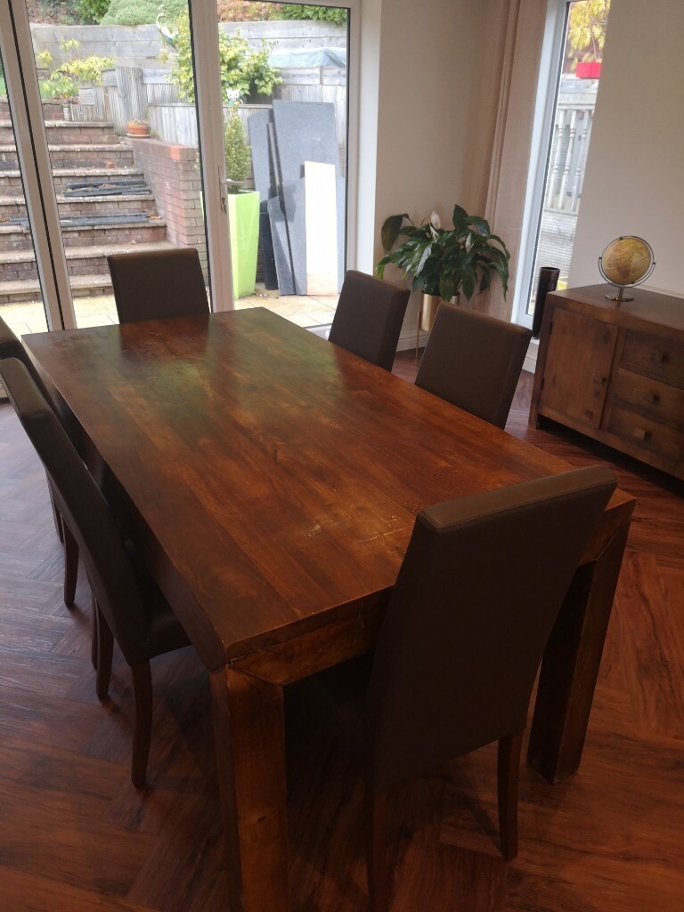 BEAUTIFUL SOLID WOOD MANGO WOOD DINING TABLE FOR 6 in Barry, Vale of