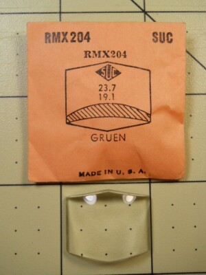 SUC RMX204 Watch Crystal Fit Gruen - 23.7 x 19.1 mm - Replacement / Repair