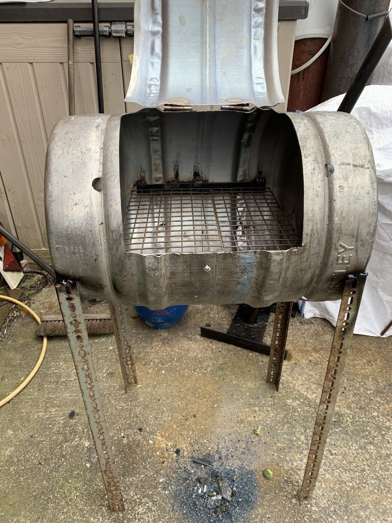 BBQ Barbecue Stainless Steel Beer Barrel Grill Charcoal in Bramley