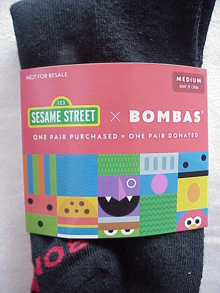 NEW W/TAG BOMBAS SESAME STREET, ELMO, SOCKS, MID-CALF, MEDIUM UNISEX, CREW