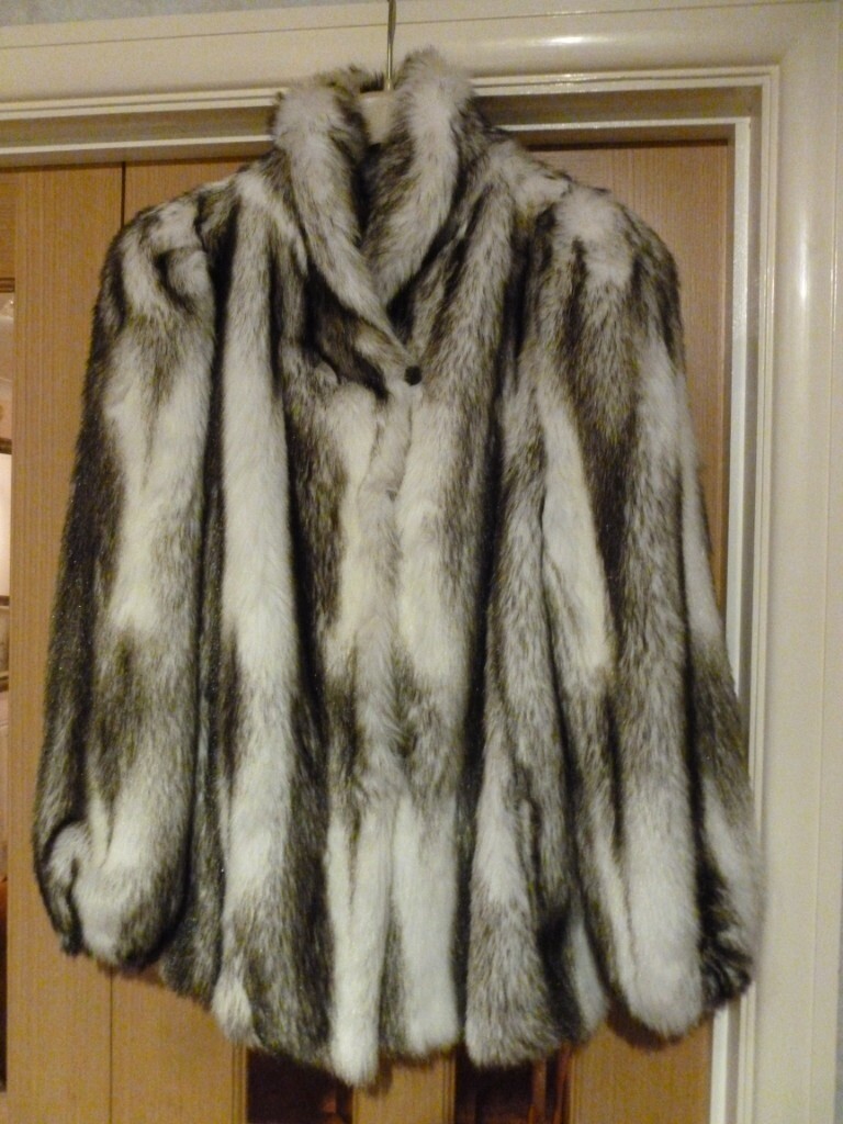 Astraka of London Faux Fur Jacket Size 12 Made in England in Watford