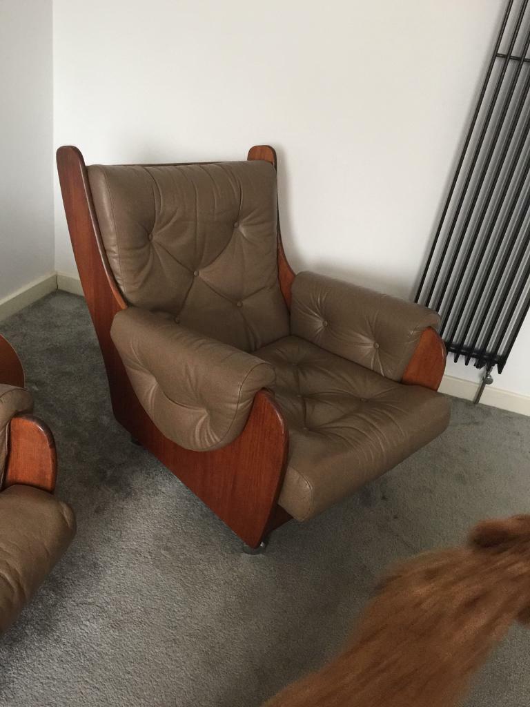 Gplan G Plan Saddle Classic Retro 3 4 piece Sofa Leather in Larbert