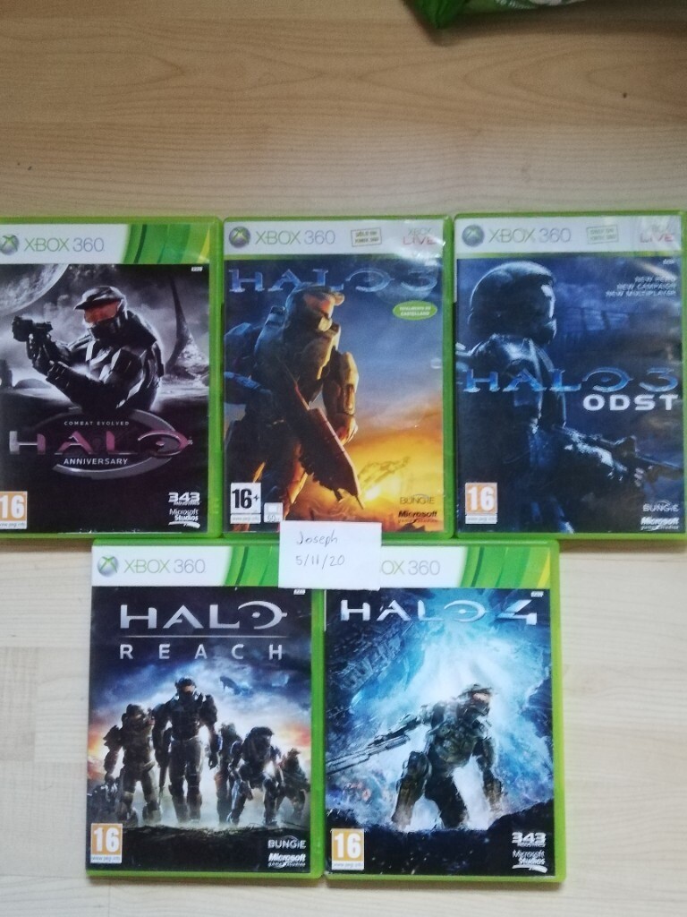 Xbox 360 Halo Games Bundle Evolved, 3, 3 ODST, Reach, and 4