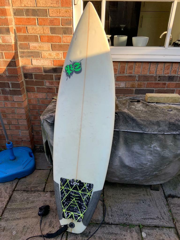 PS surfboard 5’ 11” short board with fins and leash in Newton Aycliffe, County Durham Gumtree