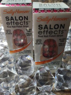 X2 Sally Hansen Salon Effects Nail Polish Strips # 420 SWEET TART-AN 16 each.