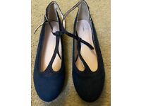 Blue suede and glitter party shoes 3 (36) Brand New