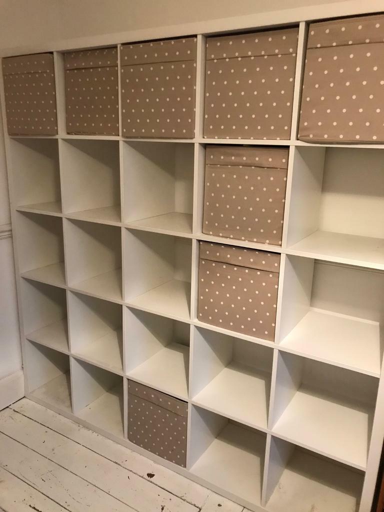 Ikea shelving unit 25 box units with 9 boxes in Palmers Green, London