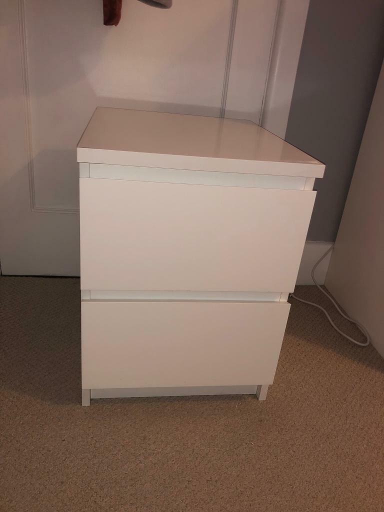 White Ikea Malm Bedside Drawers In Bournemouth Dorset Gumtree