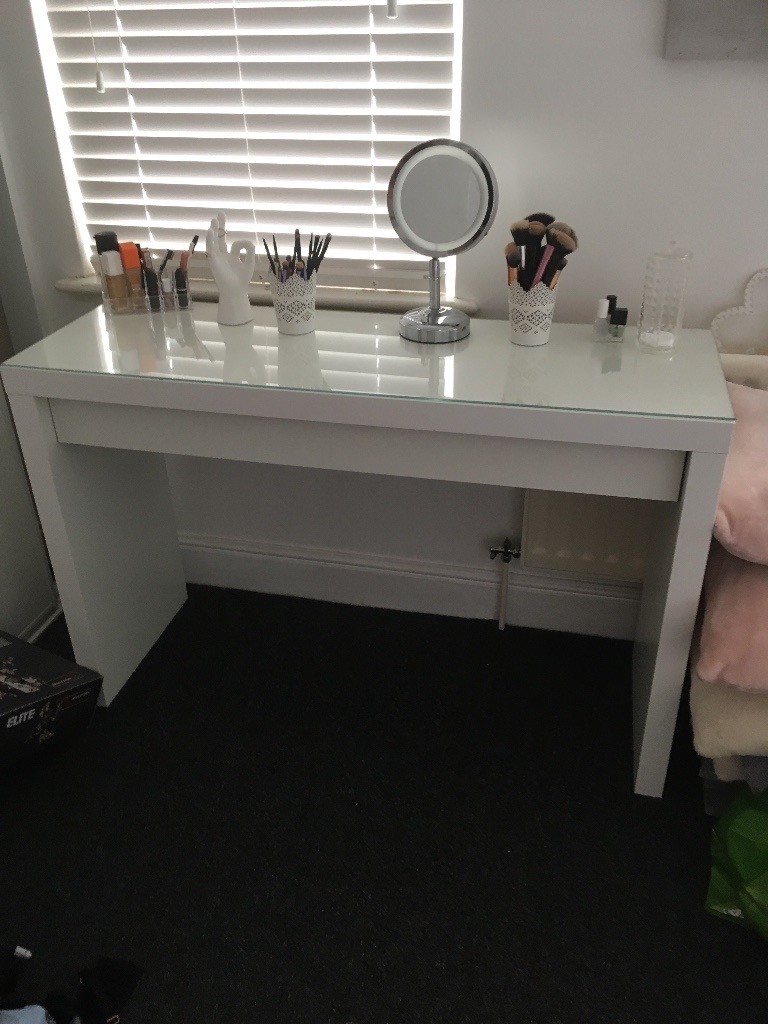 White Ikea dressing table glass top in Canterbury, Kent Gumtree